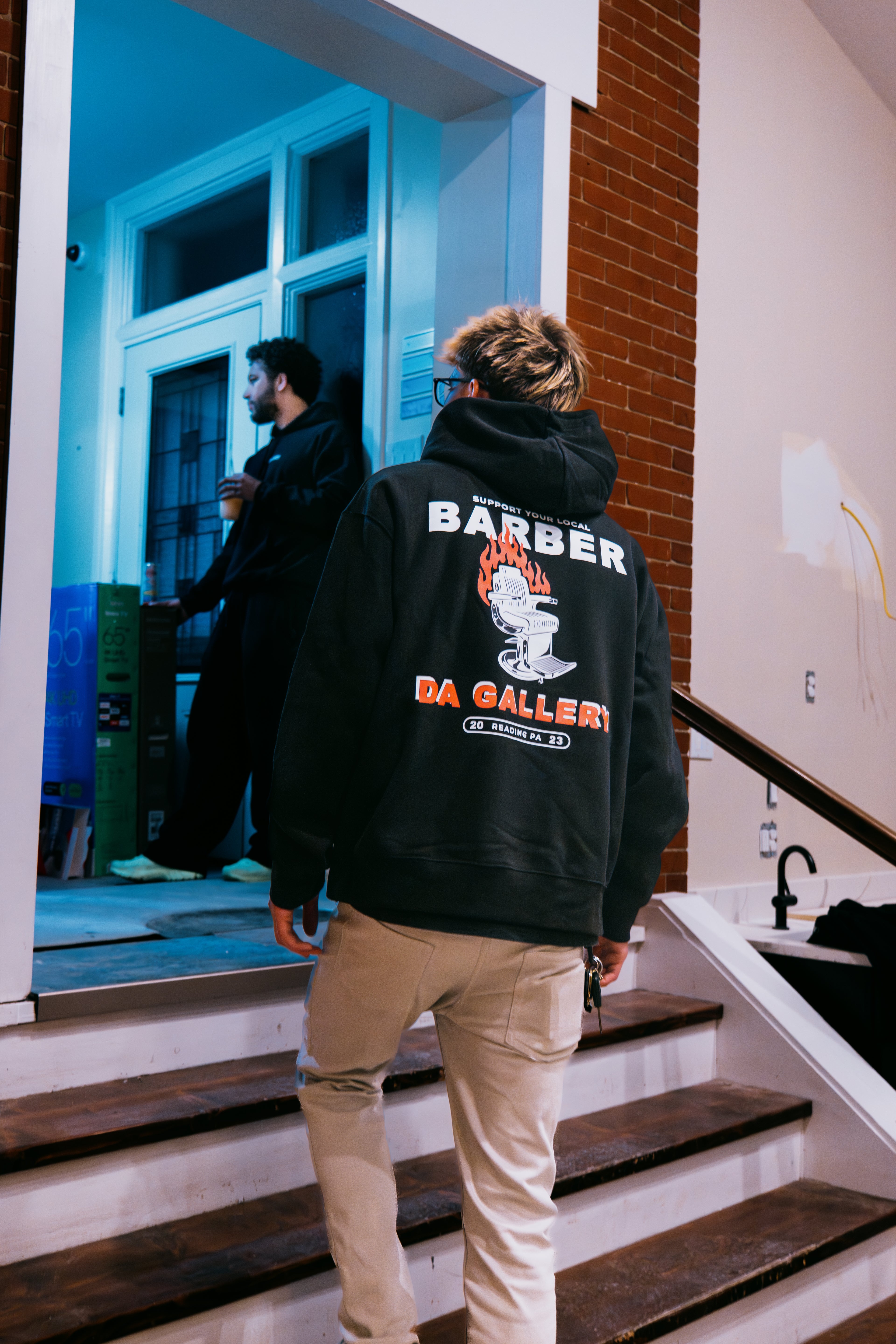 "Support Your Local Barber" Black Hoodie