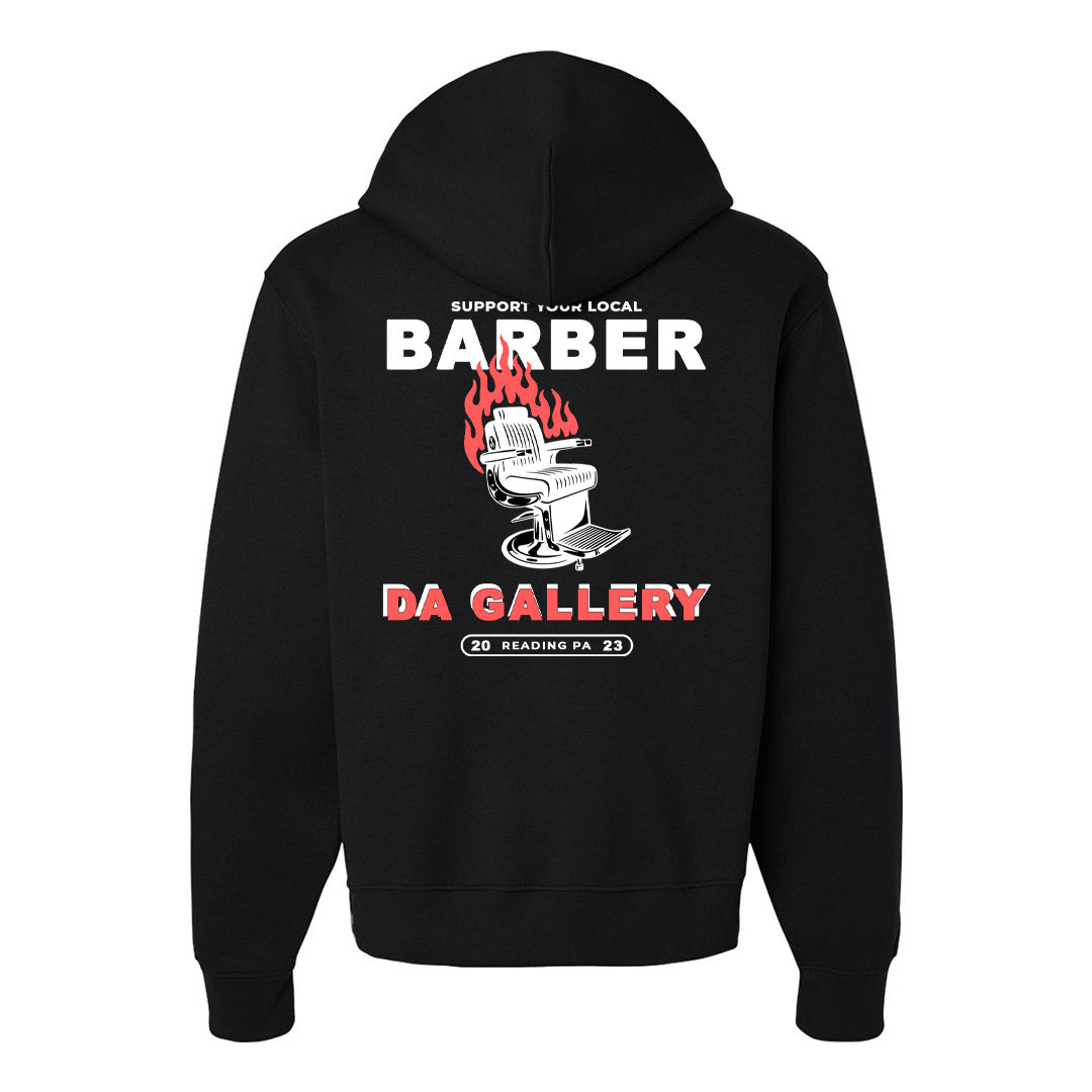 "Support Your Local Barber" Black Hoodie